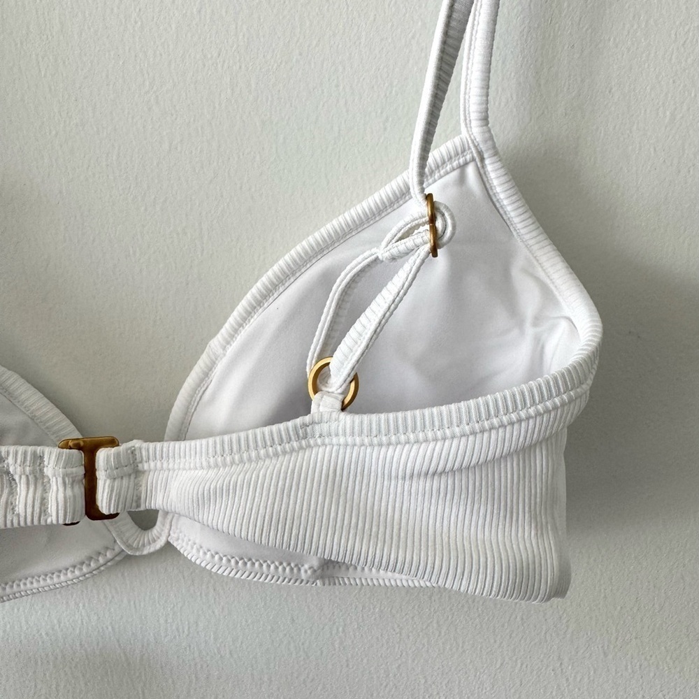 L*SPACE Helena Ribbed Bikini Top White - Picture 7 of 11